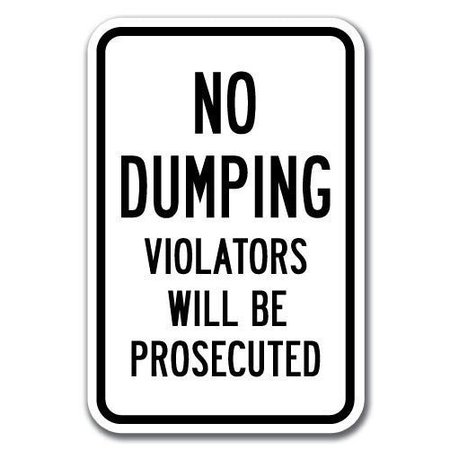 SIGNMISSION 18 in Height, 0.12 in Width, Aluminum, 12" x 18", A-1218 No Dumping - NDViolats A-1218 No Dumping - NDViolats